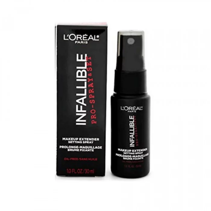LOreal Paris Cosmetics Infallible Pro-Spray and Makeup Extender -Every benefit of Loreal Infallible Pro-Spray & Set Makeup Extender Setting Spray, now in travel size! -A lightweight spray that sets your makeup and kee | Veela Beauty LOreal Paris Cosmetics Infallible Pro-Spray and Makeup