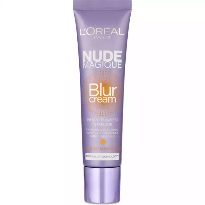 Discover new nude magique blur cream. A unique lightweight primer that instantly blurs pores and smoothes skin texture for a perfect nude finish. The magic: The micro-blur technology concentrated with light reflectors de | Veela Beauty Discover new nude magique blur cream | فييلا