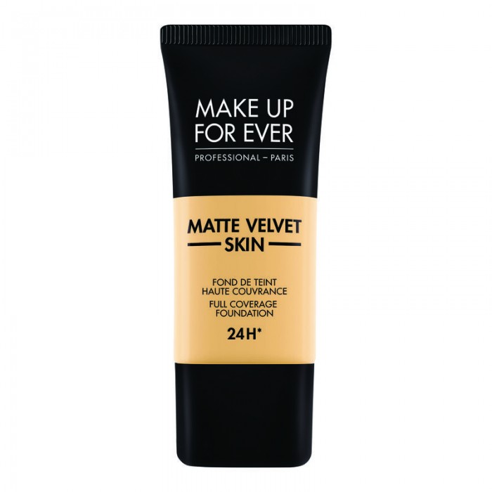 MAKE UP FOR EVER Matt Velvet Foundation Full Coverage Y245 Soft Sand 30ml A full-coverage face foundation with a creamy, blendable formula that reduces shine while smoothing skins texture. A foundation with Flexi-fit te | Veela Beauty MAKE UP FOR EVER Matt Velvet Foundation Full Coverage Y245