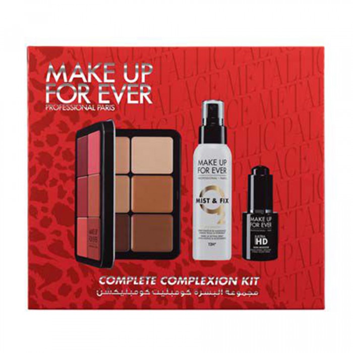 Make Up For Ever Complete Complexion Kit This Set Contains: - Ultra HD Face Essentials Palette: A universal 12-shades multi-use palette. - Ultra HD Skin Booster: A hydrating face serum that preps skin for makeup and smoo | Veela Beauty Make Up For Ever Complete Complexion Kit | فييلا