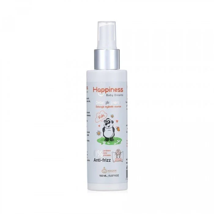 Happiness Hair Detangling Spray 150ml For all hair types, this gentle detangling spray is specially formulated for childrens Happiness Hair Detangling Spray 150ml For all hair types, this gentle detangling spray is specially formulated for childrens