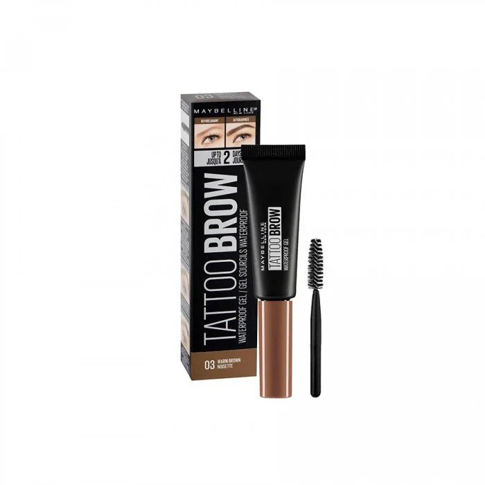 Maybelline Tattoo Brow Gel Waterproof 30 يدوم طويلاً ، شديد المقاومة ،