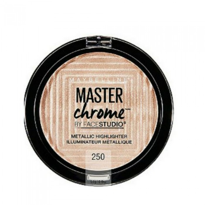 Maybelline Studio Master Chrome Metallic Highlighter 250
Offers perfect coverage for imperfections and blemishes.
Meet the secret to brilliant and luminous skin. This highlighter powder drenches skin in a melted metalli | Veela Beauty Maybelline Studio Master Chrome Metallic Highlighter