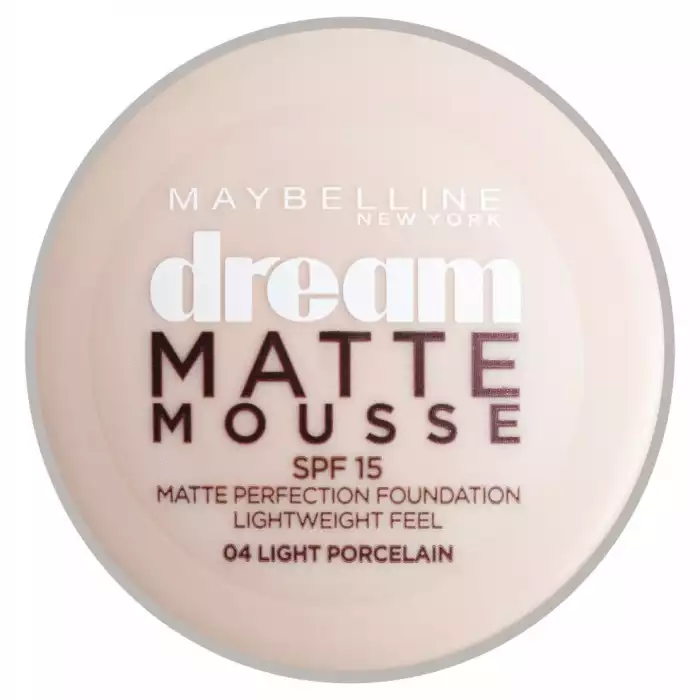 Maybelline Dream Matte Mousse Foundation 04 Light Porcelain مايبلين دريم مات موس فاونديشن |