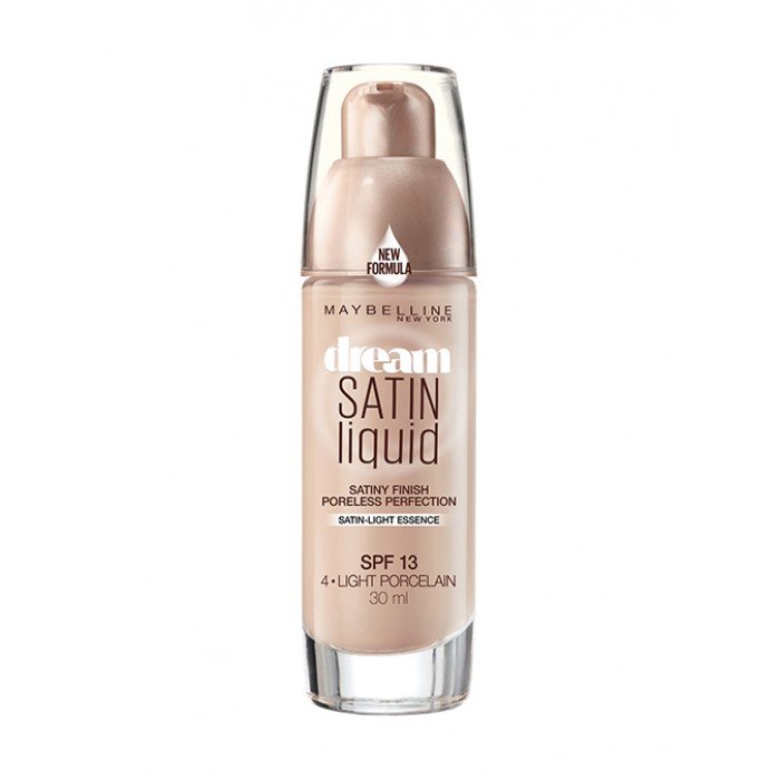 Maybelline Dream Satin Liquid Foundation 4 Light Porcelain Dream Satin Liquid foundation + hydrating serum delivers