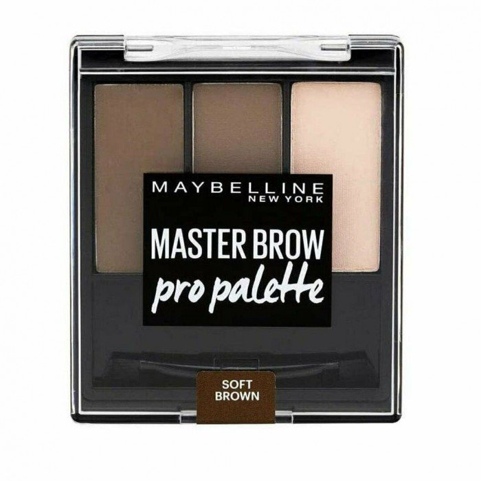 Maybelline Master Brow Pro Palette Soft Brown 80
Creamy wax for shaping, powder shade for supplementation with color and highlighter (applied to eyebrow arches optically enlarges eyes). Applied cosmetics last for many h | Veela Beauty Maybelline Master Brow Pro Palette Soft Brown 80
Creamy wax
