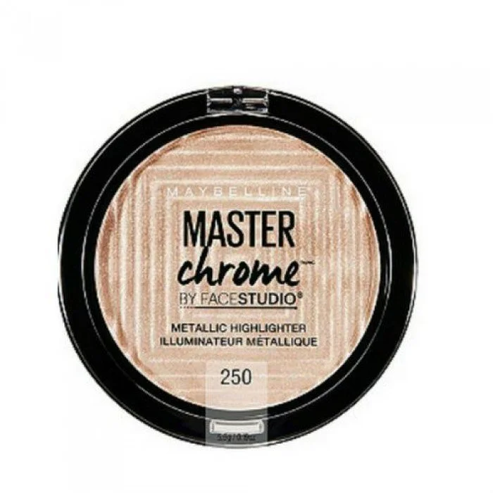 Maybelline Studio Master Chrome Metallic Highlighter 250
Offers perfect coverage for imperfections and blemishes.
Meet the secret to brilliant and luminous skin. This highlighter powder drenches skin in a melted metalli | Veela Beauty Maybelline Studio Master Chrome Metallic Highlighter