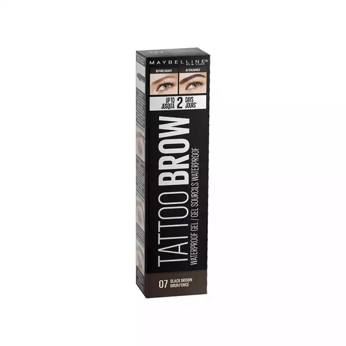 Maybelline Tattoo Brow Gel Waterproof Black Brown 07 -Long-lasting, ultra-resistant, waterproof, and smudge-proof for a fuller, natural-looking brow definition. -Brow tattoo waterproof eyebrow gel prevents any transfer, | Veela Beauty Maybelline Tattoo Brow Gel Waterproof Black Brown 07 |