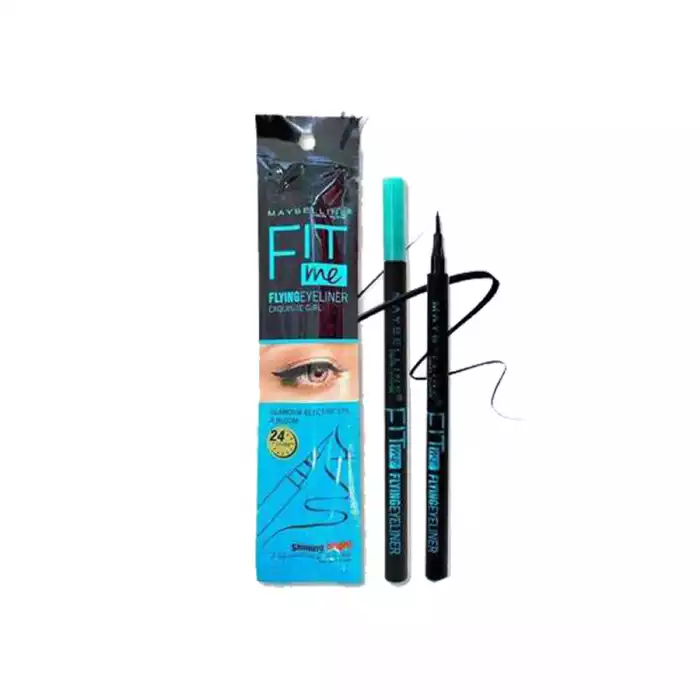 Maybelline Fit me Flying Eyeliner FIT ME FLYING EYELINER EXQUISITE GIRL GLAMOUR ELECTRIC EYE A BLOOM 24 hour lasting Shining Bright A black eyeliner that can be missed ONLY your beauty Eyeliner technology innovation,acco | Veela Beauty Maybelline Fit me Flying Eyeliner | فييلا بيوتي