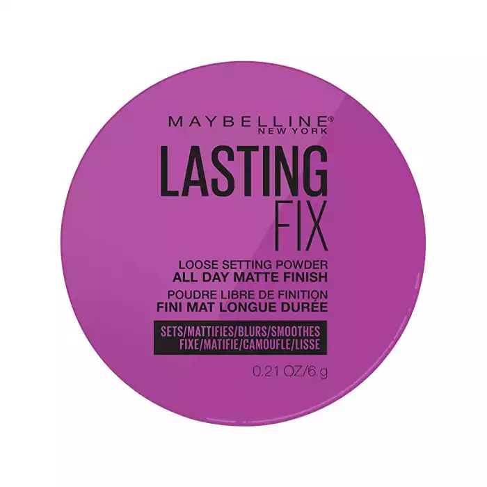Maybellines loose powder that sets foundation and perfects the look of skin for an airbrush effect Micro-fine, translucent powder creates a soft focus effect as it sets with an invisible finish Available in 1 universa | Veela Beauty | فييلا بيوتي