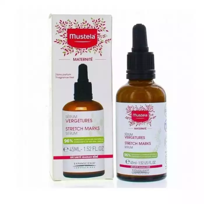 Mustela Maternity Stretch Marks Serum 45ml
This serum helps improve the appearance of stretch marks by strengthening.
Formulated with maracuja oil, known for its highly moisturizing properties.
Reinforces elasticity and | Veela Beauty Mustela Maternity Stretch Marks Serum 45ml
This serum helps