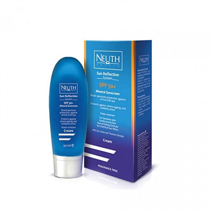 Neuth Sun Reflection System uses new micronization technology to formulate mineral sunscreen (physical) that is aimed at improving protection against UVA & UVB rays without leaving a white layer at the skin surface.Prote | Veela Beauty Neuth Sun Reflection System uses new micronization