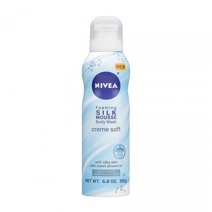 Nivea Creme Soft Foaming Silk Mousse Body Wash 192g.
Keeps your skin soft.
Suitable for the body.
It has a long lasting scent. | Veela Beauty Nivea Creme Soft Foaming Silk Mousse Body Wash 192g | Veela Beauty