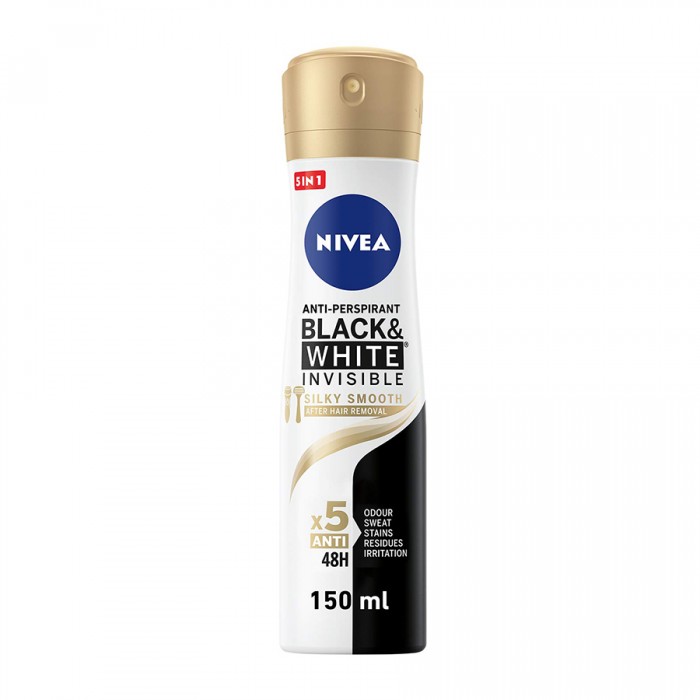 Nivea Black & White invisible Silky Smooth Body Spray For Women 150ml Nivea Black & White invisible Silky Smooth Body Spray For Women 150ml
