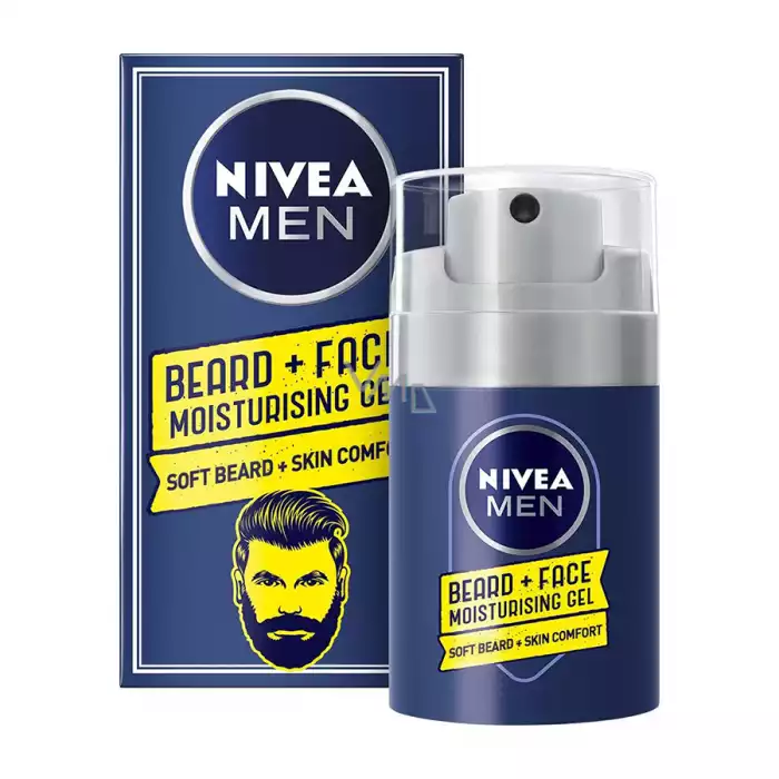 Nivea Men Beard & Face Moisturising Gel 50ml Moisturises the skin to relieve it. Reduces frizz and softens the beard. Tames unruly beard and frizziness. Comfortable skin. | Veela Beauty Nivea Men Beard & Face Moisturising Gel 50ml Moisturises