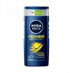 Nivea Men Power Fresh Shower Gel 3 in1 250ml |Veela Beauty