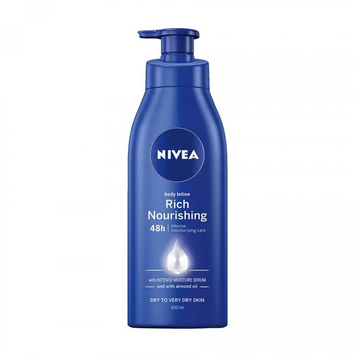 Nivea Rich Nourishing Body Cream Dry To Very Dry Skin 400ml.For dry and very dry skin.Rich and creamy formula that remarkably nourishes to reduce the roughness of your dry skin.Formula with almond oil softens the skin | Veela Beauty Nivea Rich Nourishing Body Cream Dry To Very Dry Skin 400ml