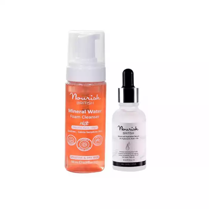 Nourish British sensitive & Dry Skin Hydration Duo Nourish British Sensitive & Dry Skin Hydration Duo: Hyaluronic Acid Serum & Nourish British sensitive & Dry Skin Hydration Duo Nourish British Sensitive & Dry Skin Hydration Duo: Hyaluronic Acid Serum &