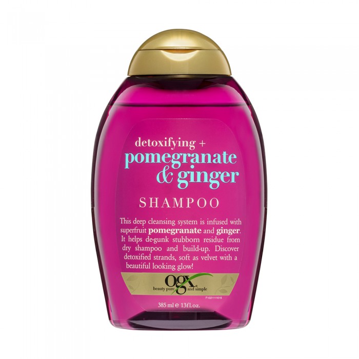Hit the reset button on your style with our sulfate-free OGX® Detoxifying + Pomegranate & Ginger Shampoo. Help de-gunk stubborn residue from dry shampoo and build up. Discover detoxified strands soft as velvet with a bea | Veela Beauty Hit the reset button on your style with our sulfate-free