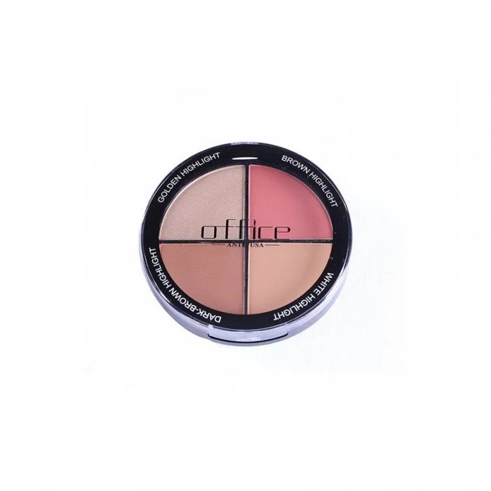 Contain 4 shades including a blusher. You can use it as a highlighter, bronzer, blusher, and contour your face. Contains natural moisture-locking factors and vitamin. | Veela Beauty Contain 4 shades including a blusher | فييلا