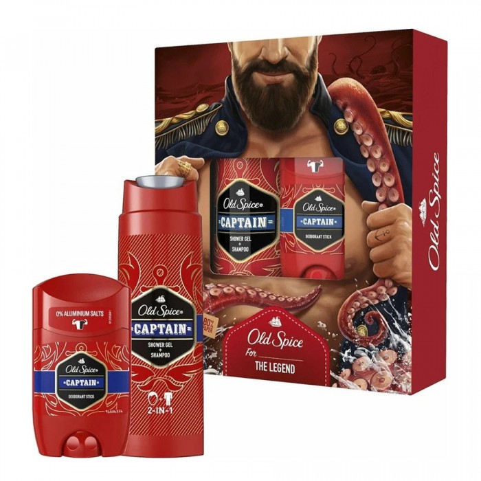 Old Spice Set Deodorant Stick 50ml and 1 Shower Gel + Shampoo 250ml | Veela Beauty | فييلا بيوتي