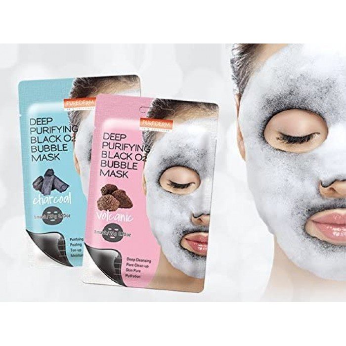 This wash-off sheet mask generates O2 bubbles to remove impurities, dead skin cells, and sebums to brighten your skin tone and cleanse your skin. Volcanic Ash cleanses and purifies your skin with Orange and Lemon Extract | Veela Beauty This wash-off sheet mask generates O2 bubbles to remove