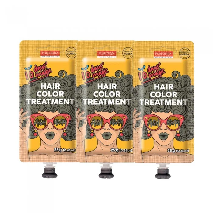 Purederm 10 days magic HAIR COLOR TREATMENT is a temporary hair treatment that transforms your hair into colorful magic for 10 days with easy 10-minute dyeing. It is not a hair dye, its like make-up for your hair, So | Veela Beauty Purederm 10 days magic HAIR COLOR TREATMENT is a temporary