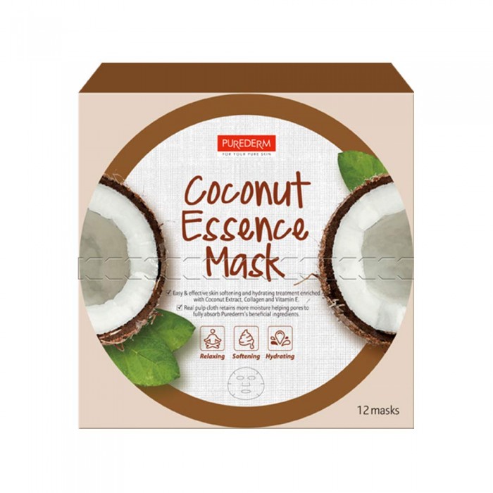 Purederm Essence Circle Mask #Coconut 1 Ea / 12 Sheet | Veela Beauty Purederm Essence Circle Mask #Coconut 1 Ea / 12 Sheet | Veela Beauty