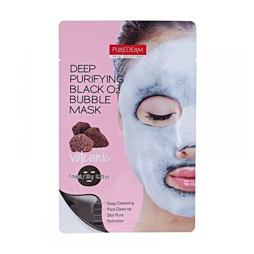 Purederm Deep Purifying Black O2 Bubble Mask - Volcanic 1Pcs Purederm Deep Purifying Black O2 Bubble Mask - Volcanic 1Pcs