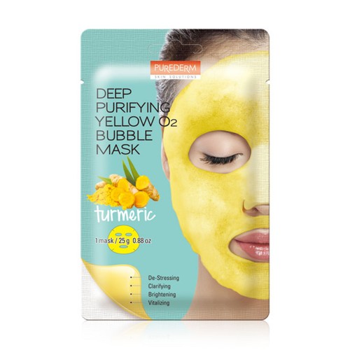 Purederm Deep Purifying Yellow O2 Bubble Mask - Turmeric 1Pcs Purederm Deep Purifying Yellow O2 Bubble Mask - Turmeric 1Pcs