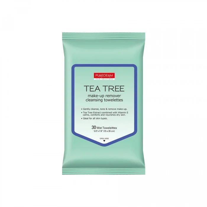 Purederm Tea Tree Make-Up Remover Cleansing Towelettes 30Pcs Purederm Tea Tree Make-Up Remover Cleansing Towelettes 30Pcs