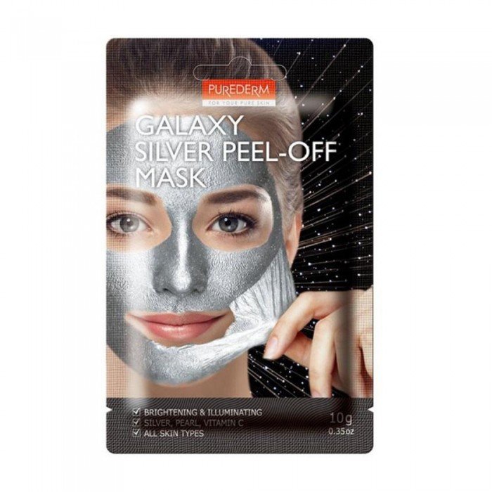 Purederm Galaxy Silver Peel-off Mask gently peels away