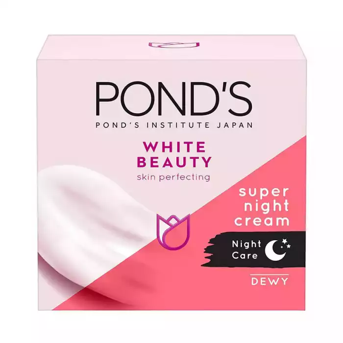 Ponds Super Night Cream keeps your skin moisturized all night. It fades away dark spots and blemishes for bright, flawless bare skin when you wake up the next morning. | Veela Beauty Ponds Super Night Cream keeps your skin moisturized all