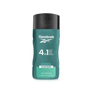 Reebok Men's Shower Gel 4in1 Cool Your Body With Aloe & Ginger Extract 250 ml