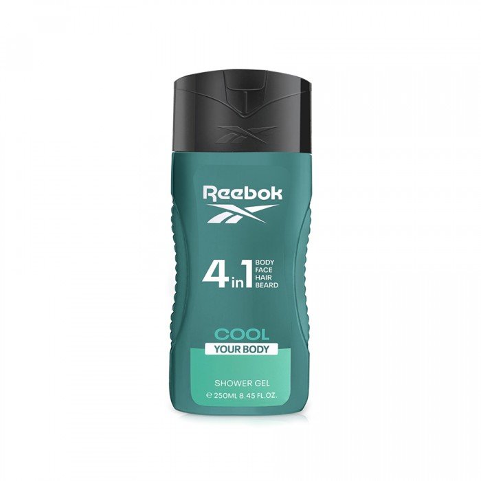 Reebok Men's Shower Gel 4in1 Cool Your Body With Aloe & Ginger Extract 250 ml Reebok Men's Shower Gel 4in1 Cool Your Body With Aloe & Ginger Extract 250 ml