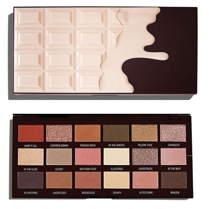 Makeup Revolution London I Heart Revolution Chocolate Nudes -I Heart Revolution adds to its famous range of chocolates- -Palette of earthy shades, 18 matte shades. -Shades range from earthy, neutral tones to bright bron | Veela Beauty Makeup Revolution London I Heart Revolution Chocolate