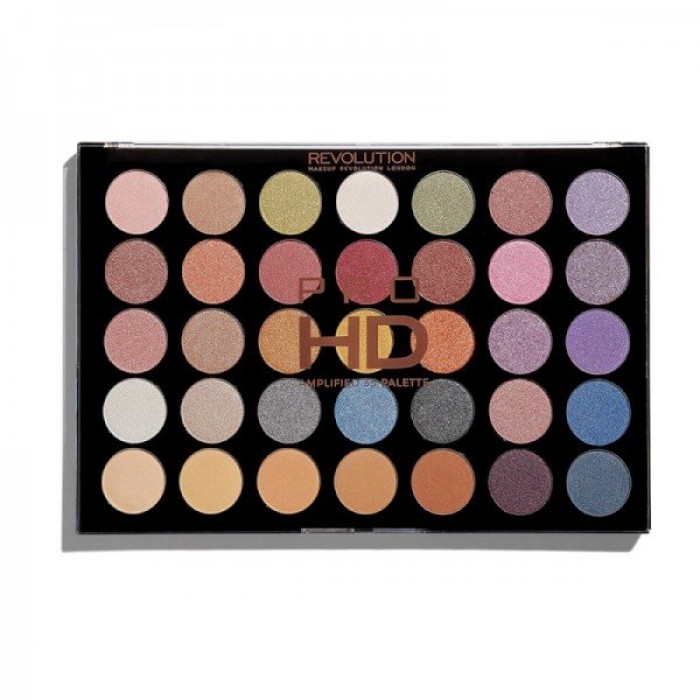 Makeup Revolution Pro Hd Amplified 35 Luxe -35 highly pigmented eyeshadows in one palette. -This palette offers a range of wearable neutral shades and muted pops of color that are easy to blend, long-wearing, and full of | Veela Beauty Makeup Revolution Pro Hd Amplified 35 Luxe | فييلا