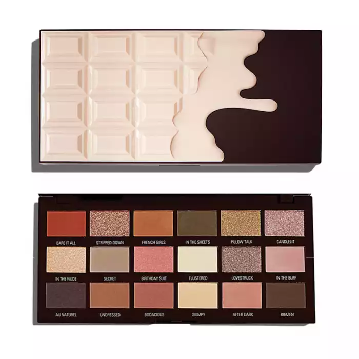 Makeup Revolution London I Heart Revolution Chocolate Nudes -I Heart Revolution adds to its famous range of chocolates- -Palette of earthy shades, 18 matte shades. -Shades range from earthy, neutral tones to bright bron | Veela Beauty Makeup Revolution London I Heart Revolution Chocolate
