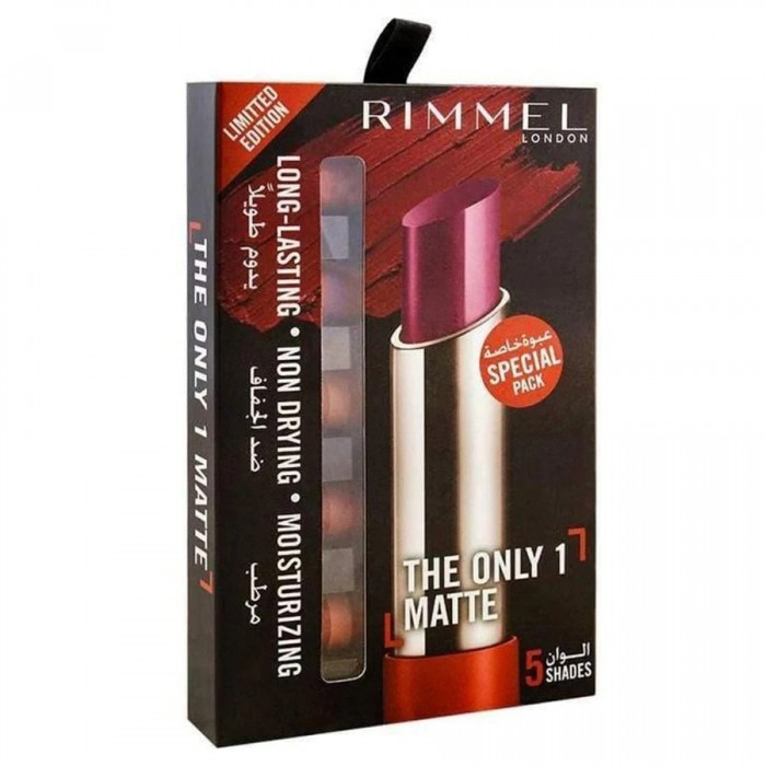 Rimmel The Only 1 Matte Special Lipstick 5 Shades Pack
The Rimmel The Only 1 Matte Special Lipstick 5 Shades Pack
The