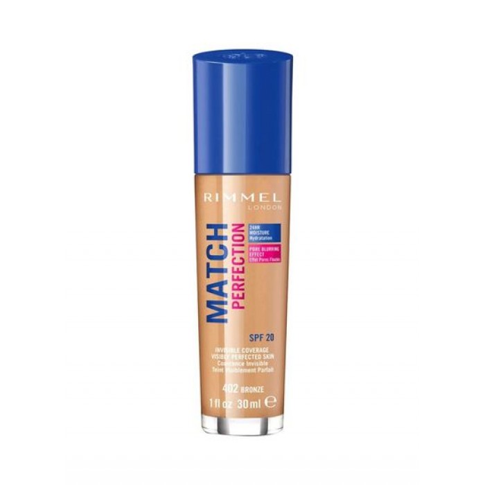 Rimmel London Match Perfection Foundation Bronze 402
concealer
It is long lasting and waterproof
It gives you a beautiful glowing look
Soft touch
Its formula enriched with SPF makes your skin look perfect, healthy and pr | Veela Beauty Rimmel London Match Perfection Foundation Bronze