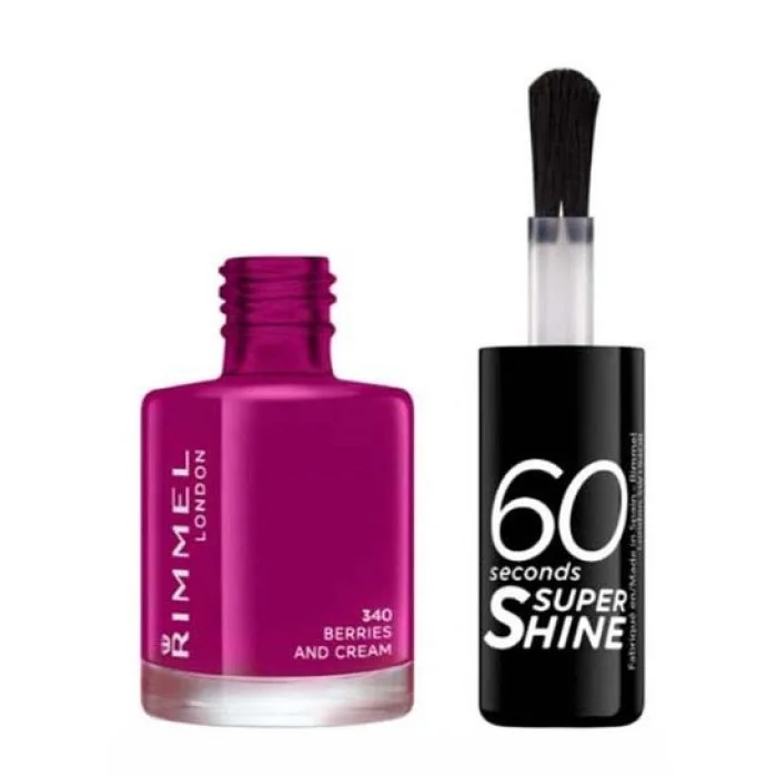 Rimmel London Super Shine Nail Polish 340 Berries & Cream
It has a high glossy finish
Dries fast in 60 seconds
It is stable for up to 10 days
Gives your nails a beautiful look
It is easy to use. | Veela Beauty Rimmel London Super Shine Nail Polish 340 Berries &