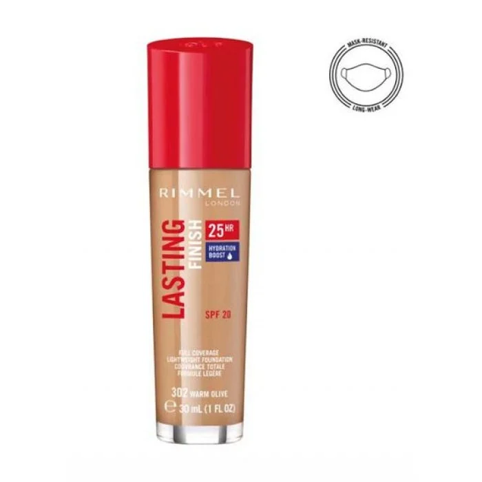 Rimmel London Lasting Finish Foundation 302 Warm Olive
It has long lasting stability
It has a creamy and soft texture
It is distinguished by its matte color
moisturizes your skin
It is distinguished by its intense color | Veela Beauty Rimmel London Lasting Finish Foundation 302 Warm Olive
It