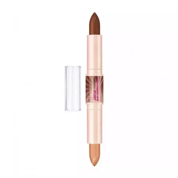 Rimmel Insta Duo Contour Stick Dark 300
The texture blends perfectly into the skin.
Illuminate with the shimmery highlighter along the cheekbone, down the centre of your nose, on your chin and blend.
Beautifully shapes y | Veela Beauty Rimmel Insta Duo Contour Stick Dark 300
The texture blends