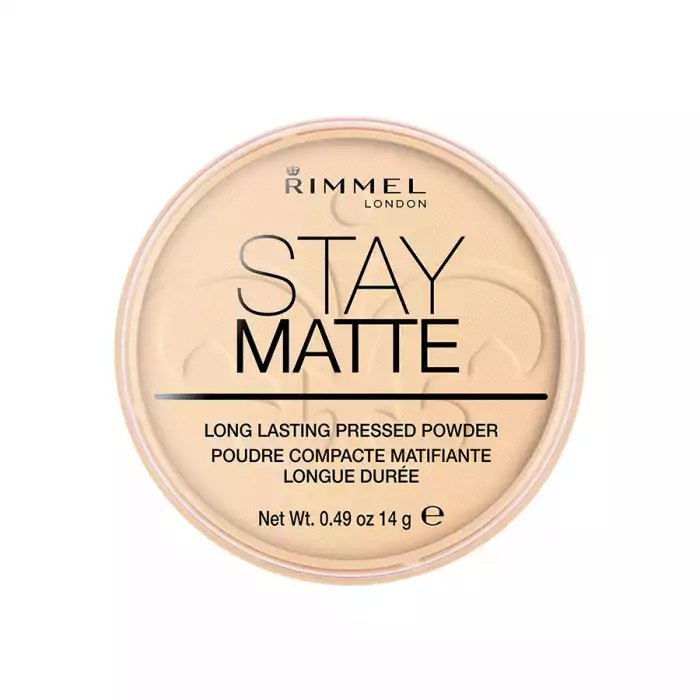 Rimmel London Stay Matte Pressed Powder 01 TransparentIt is stable for a long timeIt has a creamy textureIt is characterized by its light formulaIt gives you a beautiful glowing lookProvides even coverage to correct | Veela Beauty Rimmel London Stay Matte Pressed Powder 01 Transparent
It
