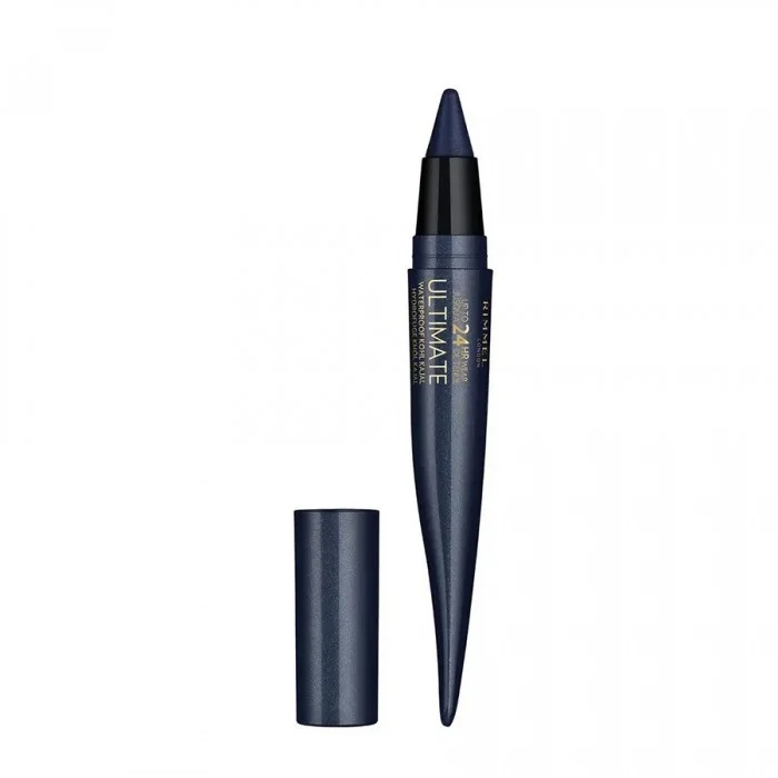 Rimmel Ultimate Waterproof Kohl Kajal Carbon Sapphire 004 Lightweight, waterproof kajal that delivers a rich colour payoff in just one swipe.
Pigmented formula glides on effortlessly without causing discomfort and stays | Veela Beauty Rimmel Ultimate Waterproof Kohl Kajal Carbon Sapphire 004
