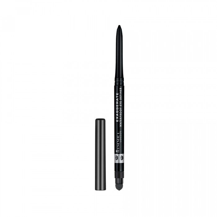 Rimmel Exaggerate Waterproof Eye Definer Shade 261 Noir -Soft creamy texture in a retractable pencil with built-in smudger. -Waterproof formula for up to 10 hours of long-lasting wear. -Dermatologist & ophthalmologist t | Veela Beauty Rimmel Exaggerate Waterproof Eye Definer Shade 261 Noir -Soft creamy texture in a retractable pencil with built-in smudger. -Waterproof formula for up to 10 hours of long-lasting wear. -Dermatologist & ophthalmologist t | Veela Beauty