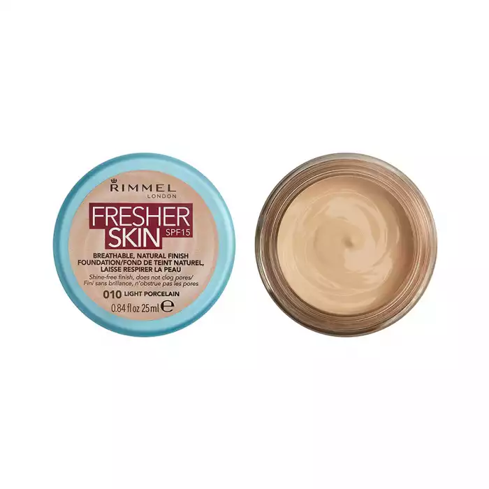 Rimmel London Fresh Skin Foundation with a soft, light texture that glides on easily to give a natural, shine-free look all day long. Formulated with mineral powders that absorb excess oil and prevent shine, the formula | Veela Beauty Rimmel London Fresh Skin Foundation with a soft, light