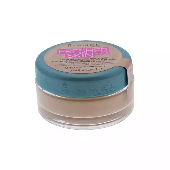Rimmel London Fresh Skin Foundation with a soft, light texture that glides on easily to give a natural, shine-free look all day long. Formulated with mineral powders that absorb excess oil and prevent shine, the formula | Veela Beauty Rimmel London Fresh Skin Foundation with a soft, light