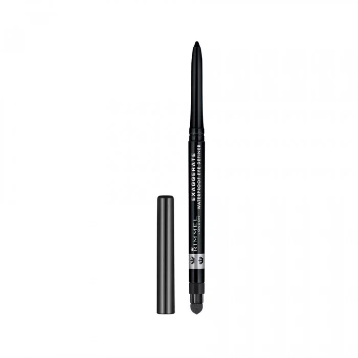 Rimmel Exaggerate Waterproof Eye Definer Shade 261 Noir -Soft creamy texture in a retractable pencil with built-in smudger. -Waterproof formula for up to 10 hours of long-lasting wear. -Dermatologist & ophthalmologist t | Veela Beauty Rimmel Exaggerate Waterproof Eye Definer Shade 261 Noir |
