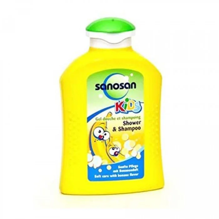Sanosan Kids Banana Shower and Shampoo 200ml
Paraben free.
Silicone free.
Enriched with olive oil.
Fantastic banana fragrance and proven quality.
Fun & quality with sanosan Shower & Shampoo banana.
Kids and mums love it. | Veela Beauty Sanosan Kids Banana Shower and Shampoo 200ml
Paraben free |